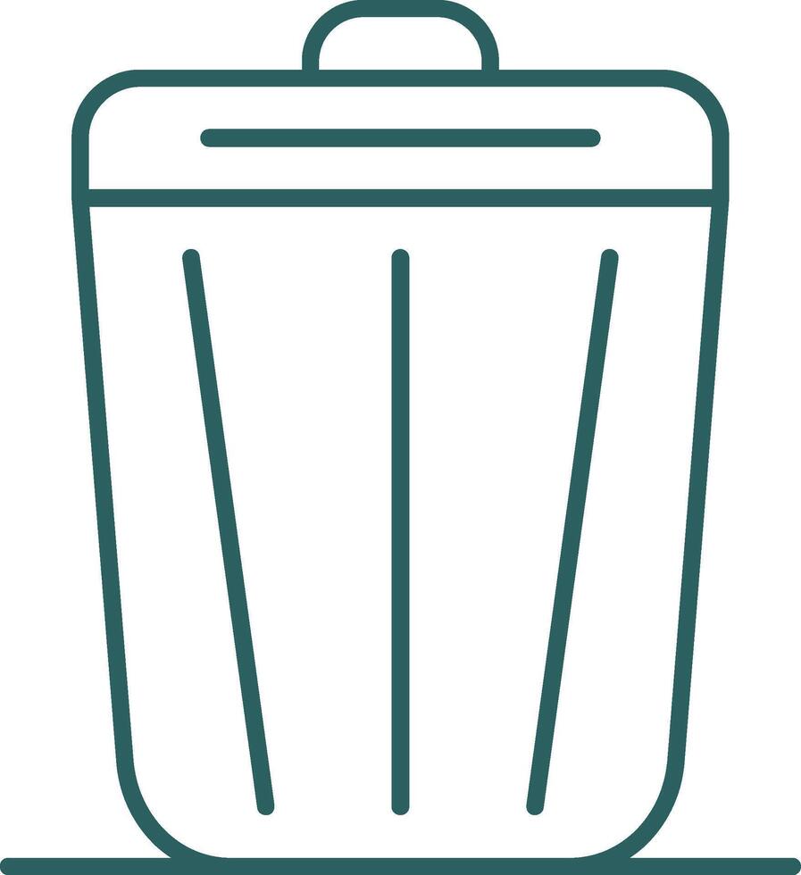 Trash Line Gradient Round Corner Icon vector