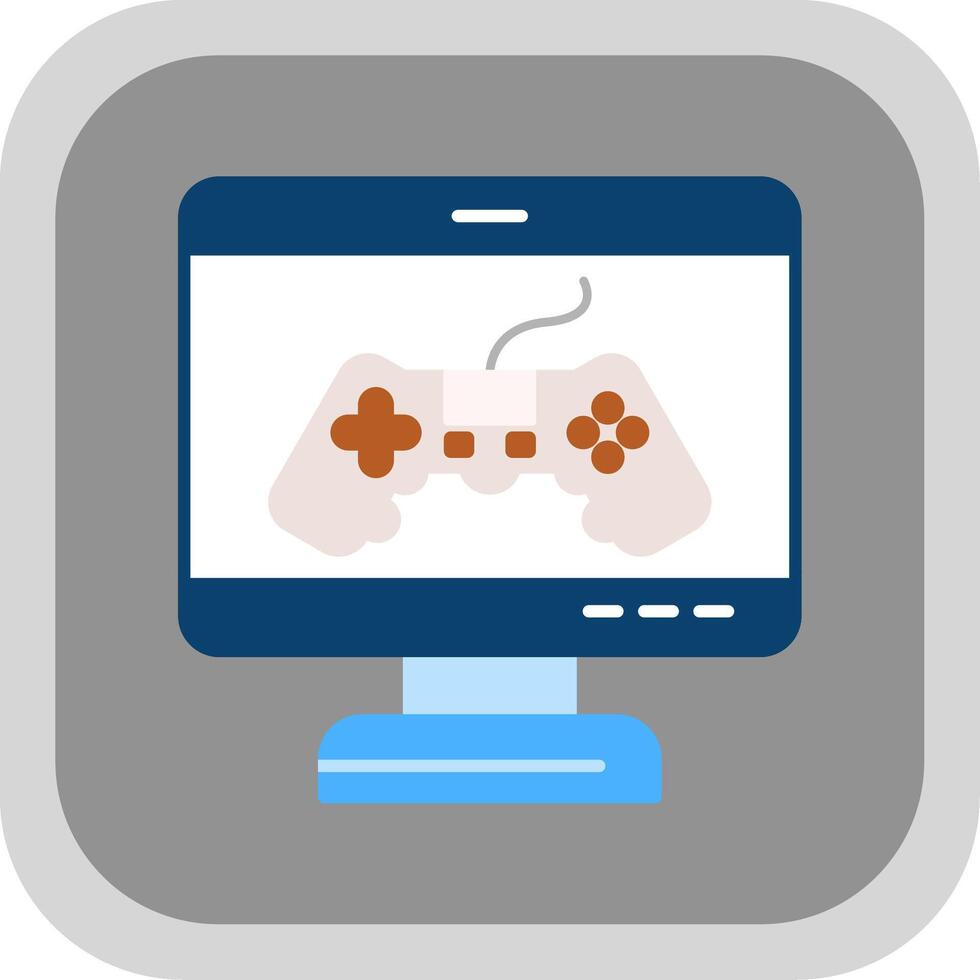 Game Flat Round Corner Icon vector