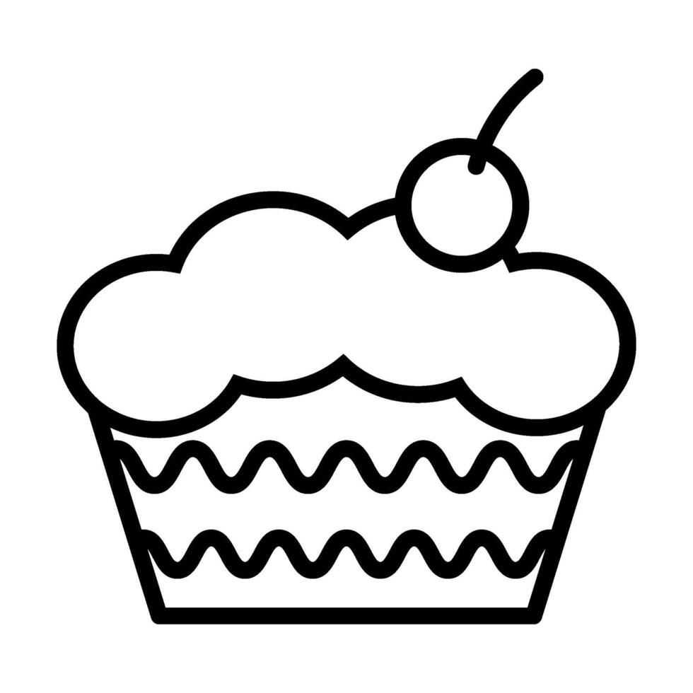 Waffle Basket Airy Dessert Thin Stroke Icon vector