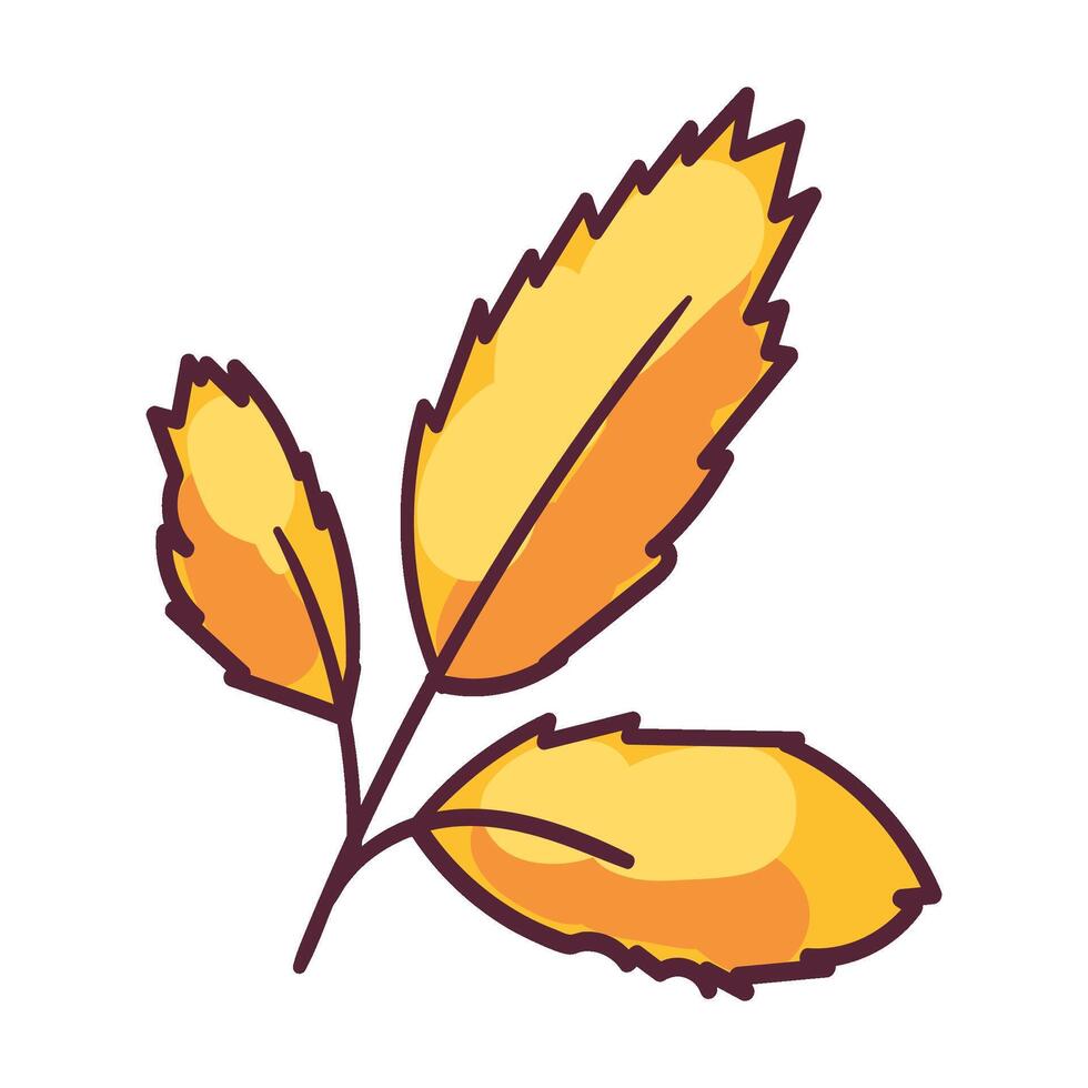 Autumn Ash Tree Leaf Foliage Stroked Illustration vector