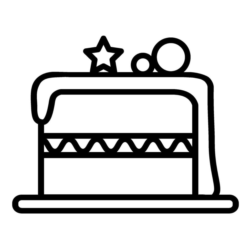 Piece of Cake Birthday Party Thin Stroke Icon vector