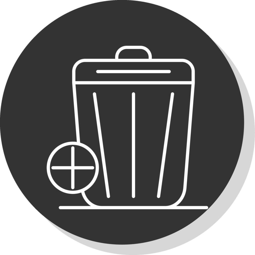 basura línea gris circulo icono vector