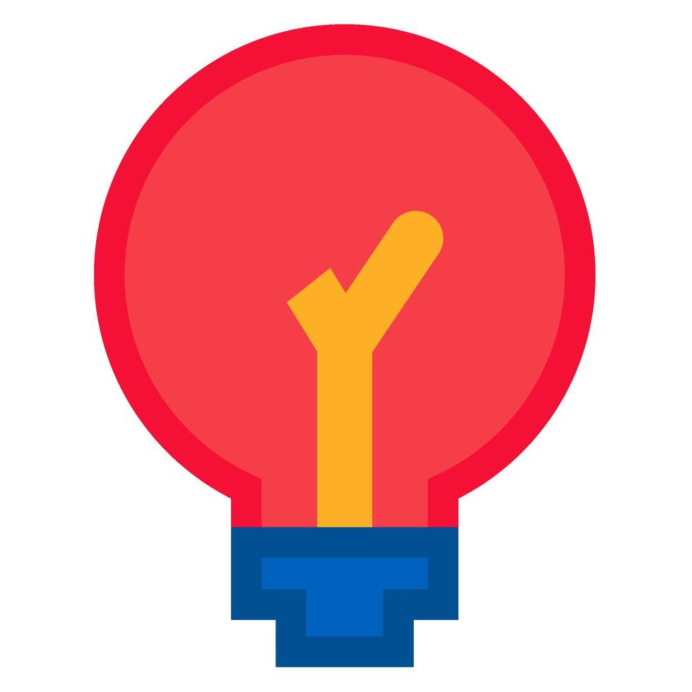 Damaged Electric Lightbulb Icon Problem Solution vector