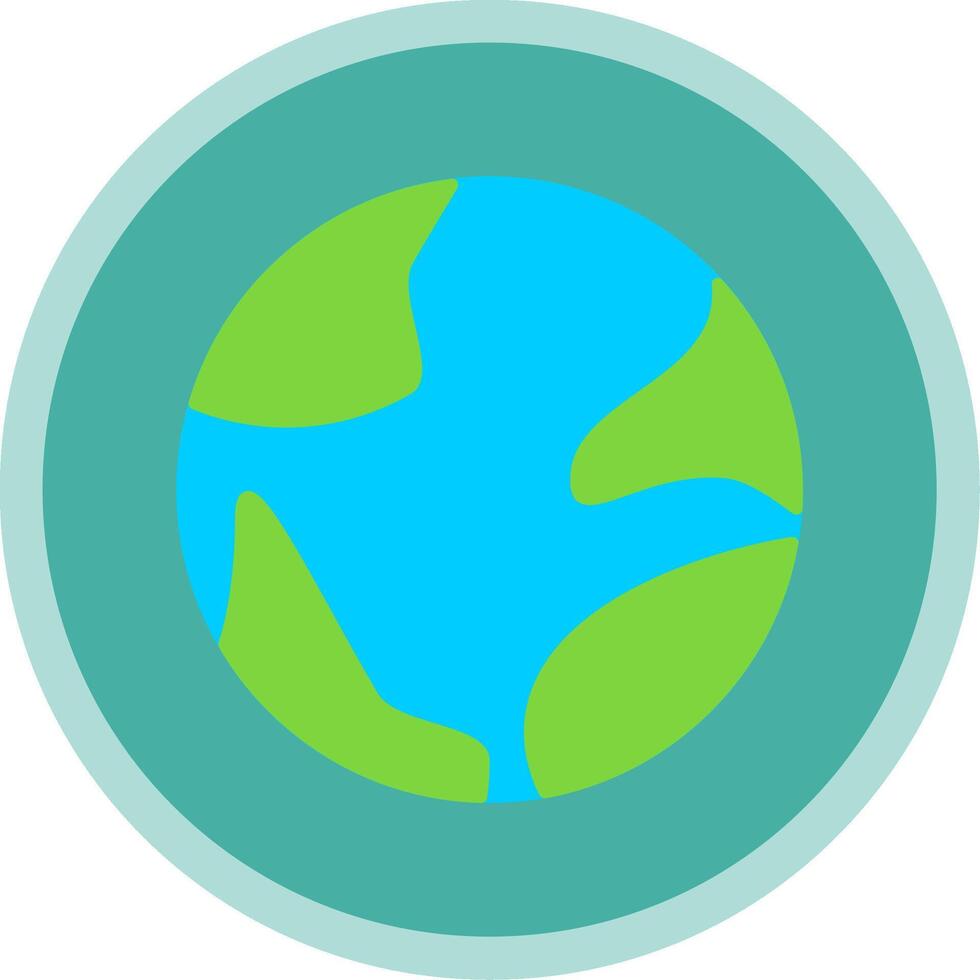 Earth Globe Flat Multi Circle Icon vector