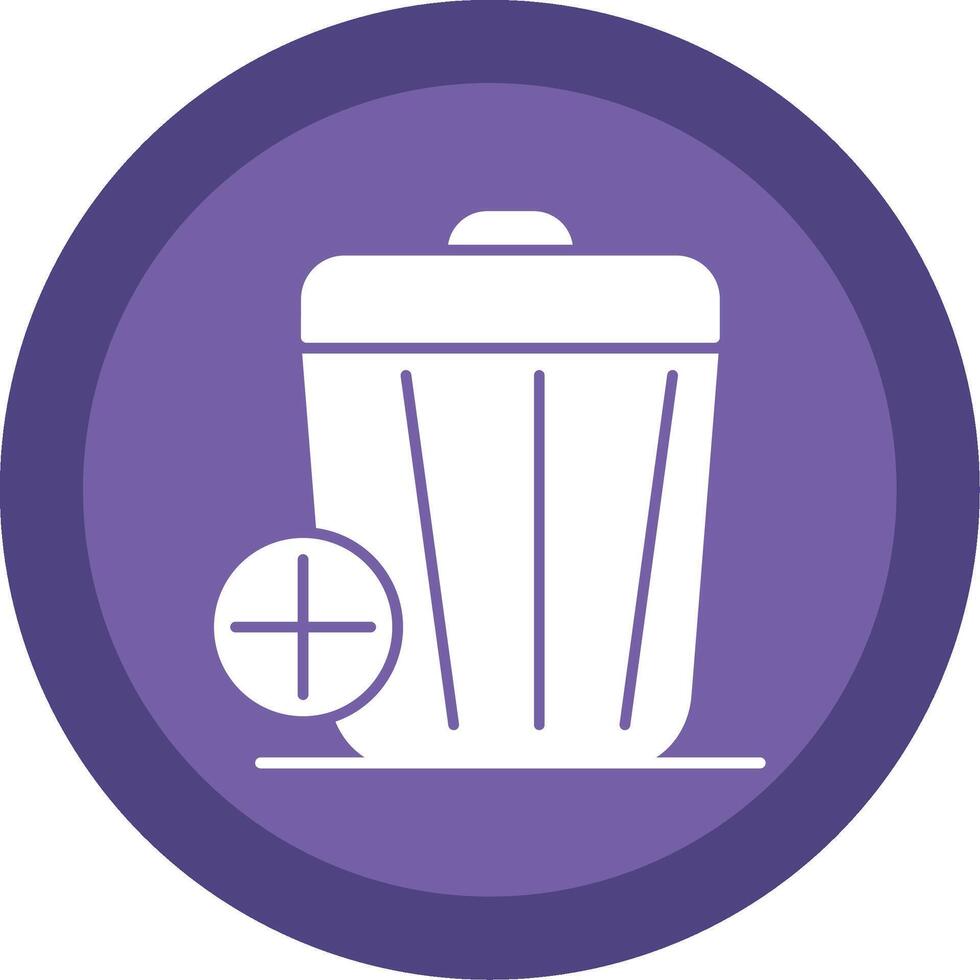 Trash Glyph Multi Circle Icon vector