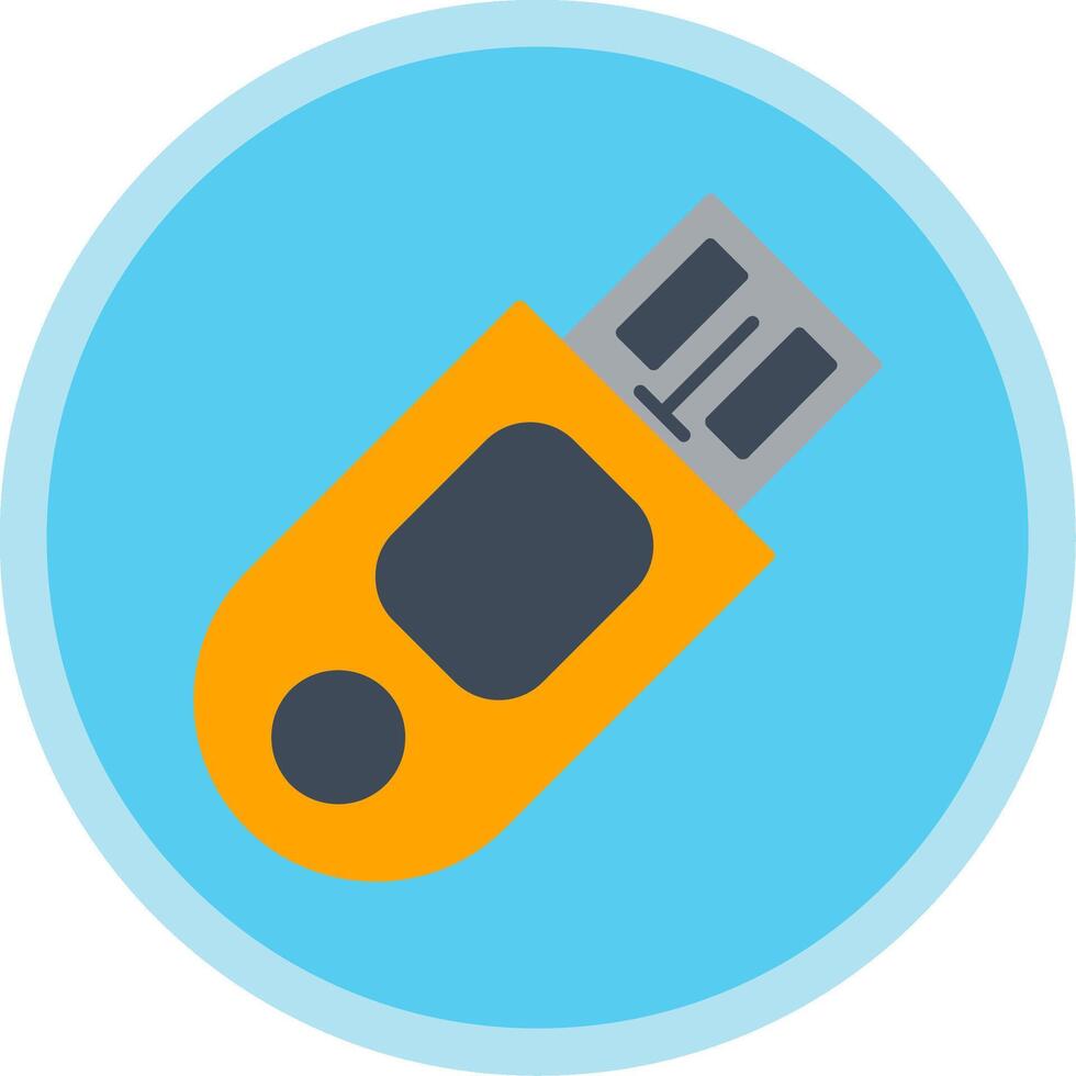 Pendrive Flat Multi Circle Icon vector