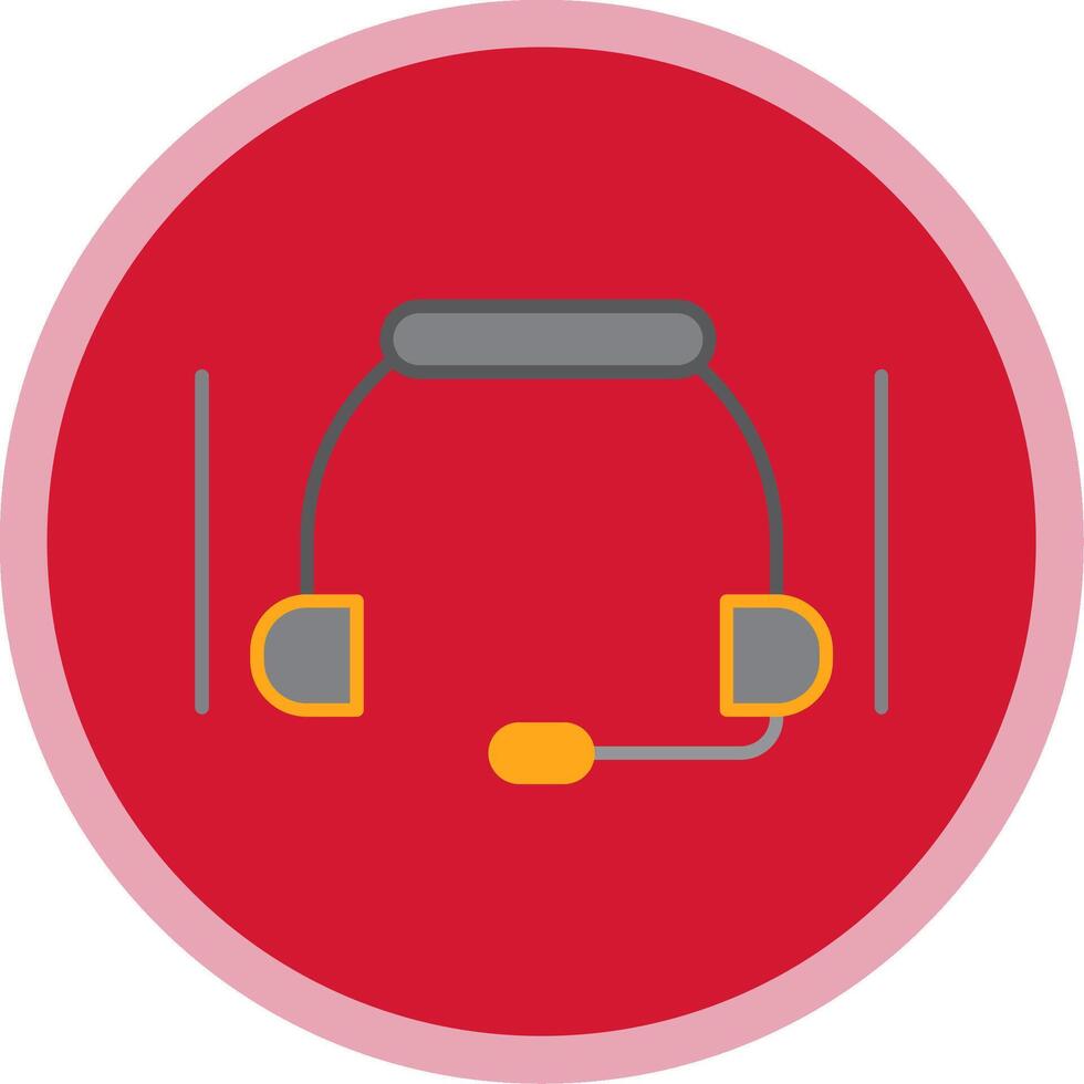 Headset Flat Multi Circle Icon vector