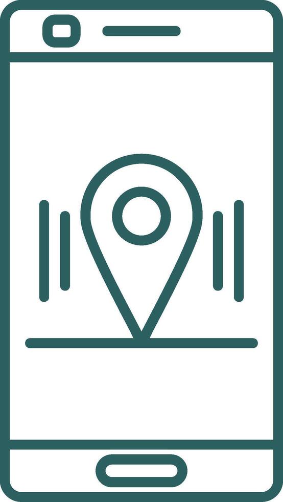 Location Line Gradient Round Corner Icon vector