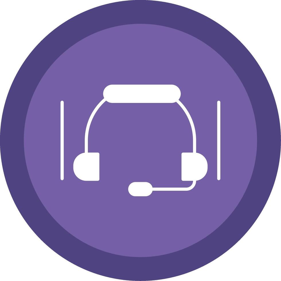 Headset Glyph Multi Circle Icon vector