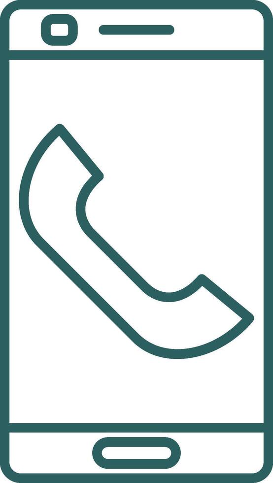 Phone Line Gradient Round Corner Icon vector