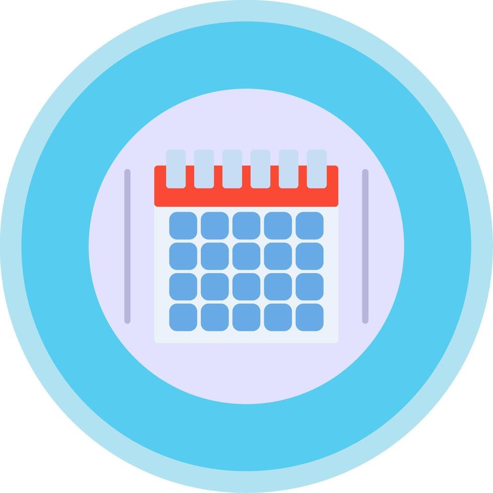 calendario plano multi circulo icono vector