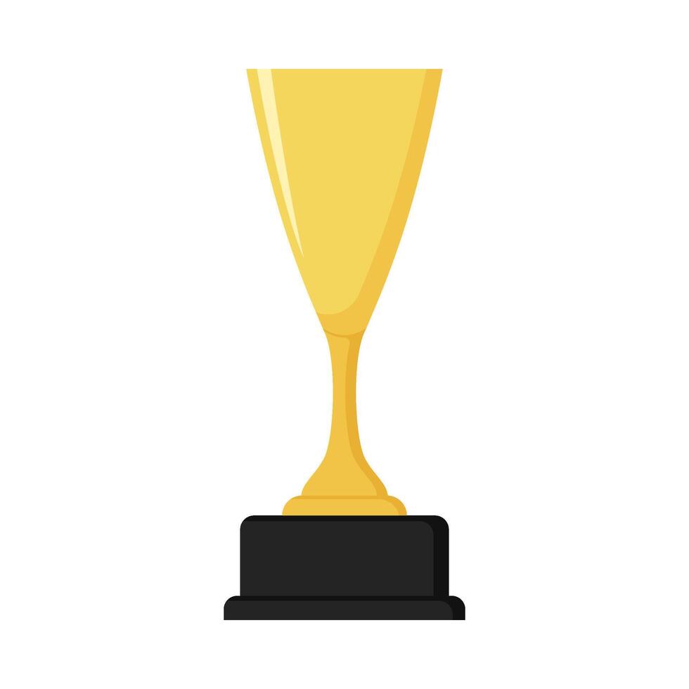 Flat illustration of victory trophy on isolated background vector