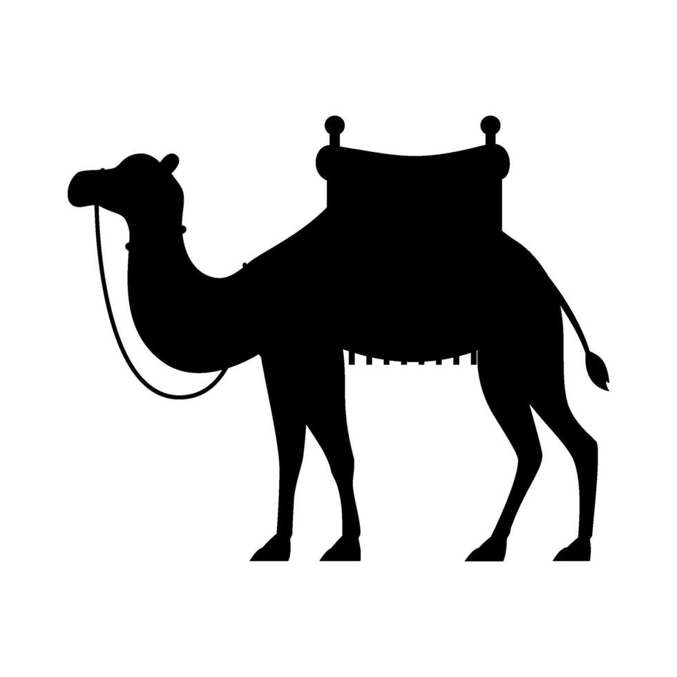 Camel silhouette flat illustration on isolated background vector