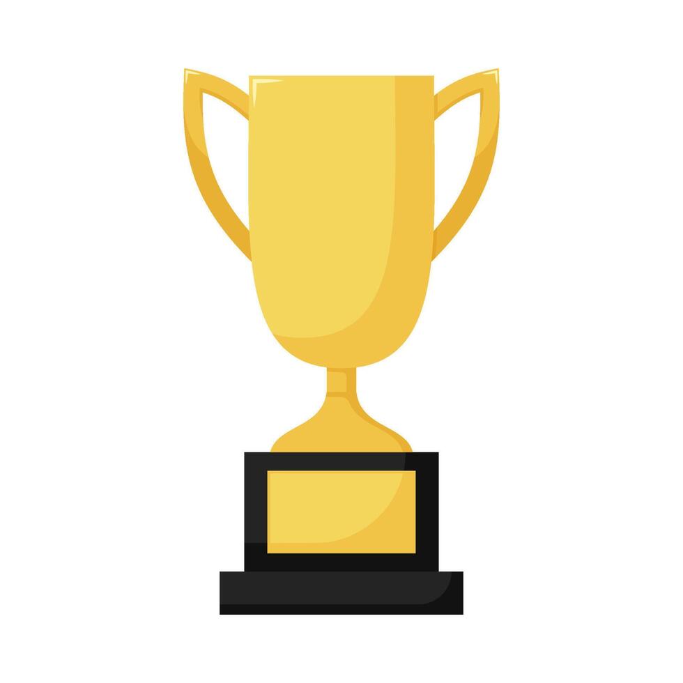 Flat illustration of victory trophy on isolated background vector