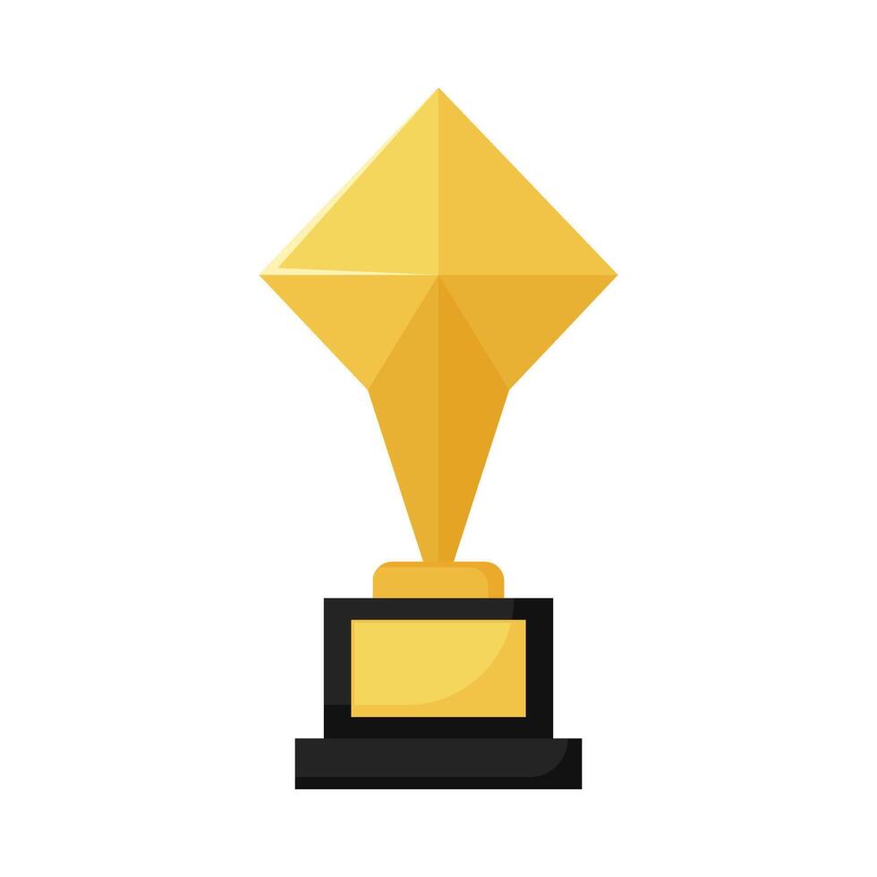 Flat illustration of victory trophy on isolated background vector