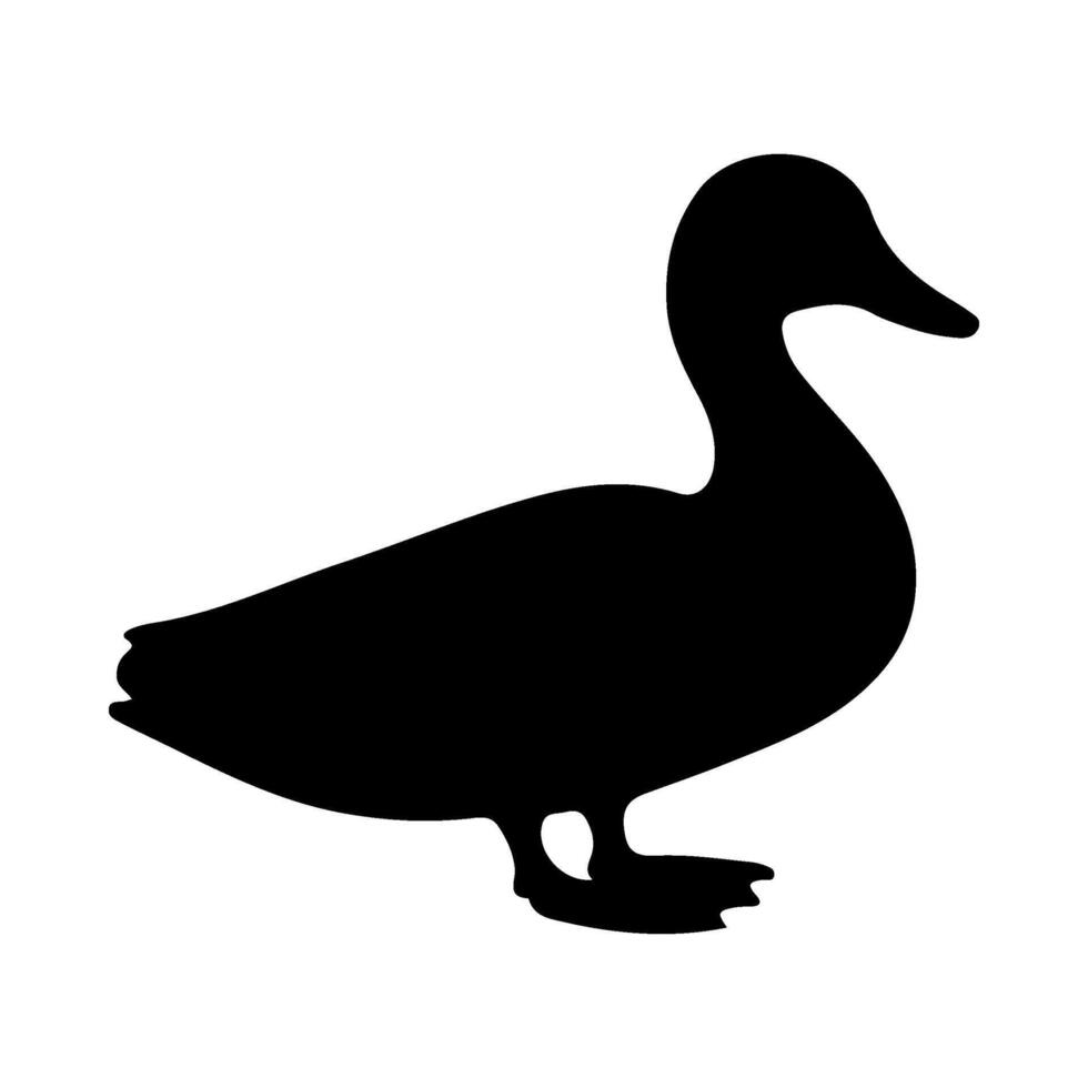 Duck silhouette illustration on isolation background vector