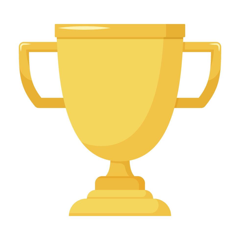 Flat illustration of victory trophy on isolated background vector