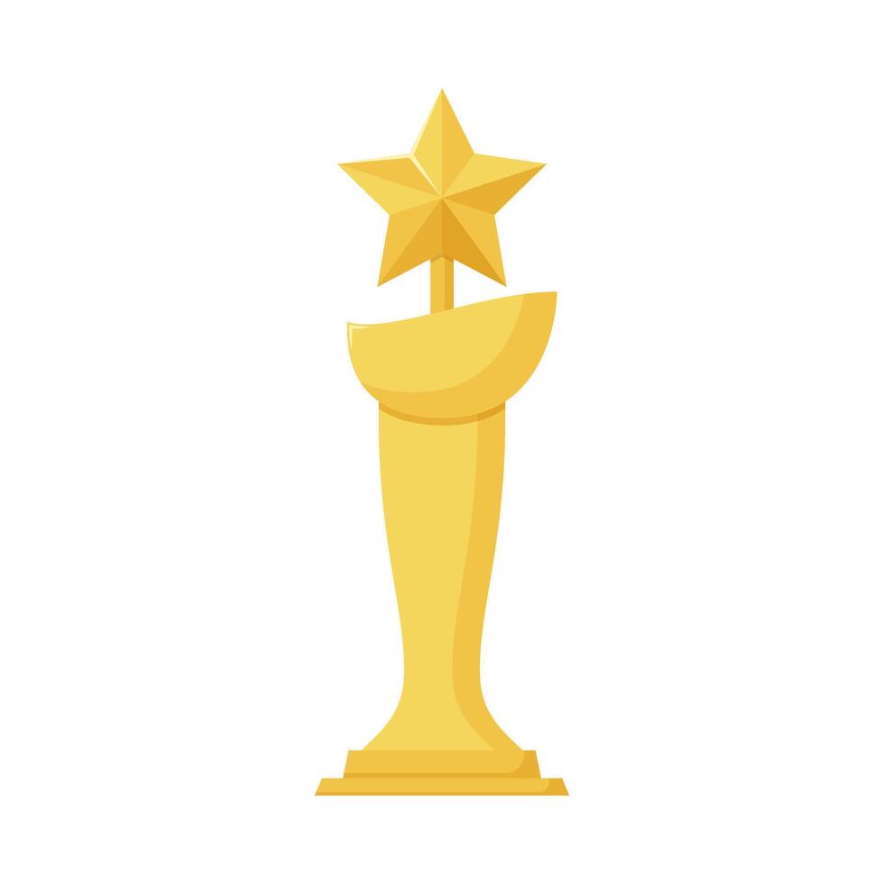 Flat illustration of victory trophy on isolated background vector