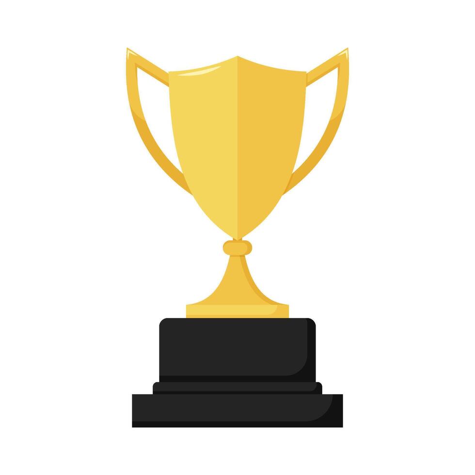 Flat illustration of victory trophy on isolated background vector