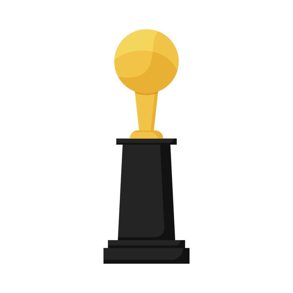 Flat illustration of victory trophy on isolated background vector