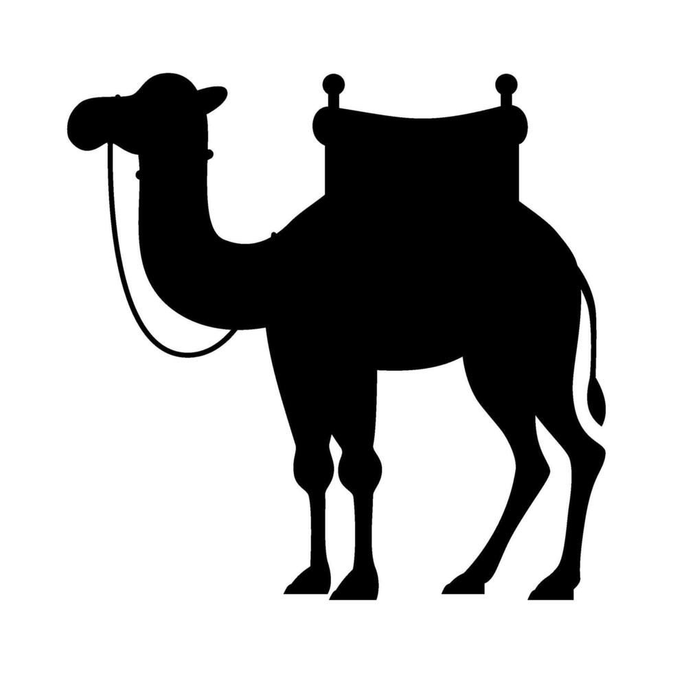 Camel silhouette flat illustration on isolated background vector