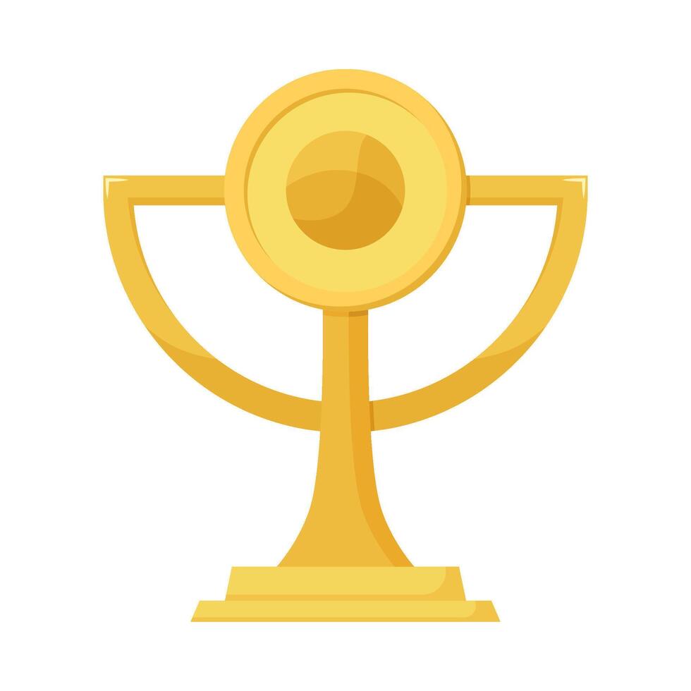 Flat illustration of victory trophy on isolated background vector