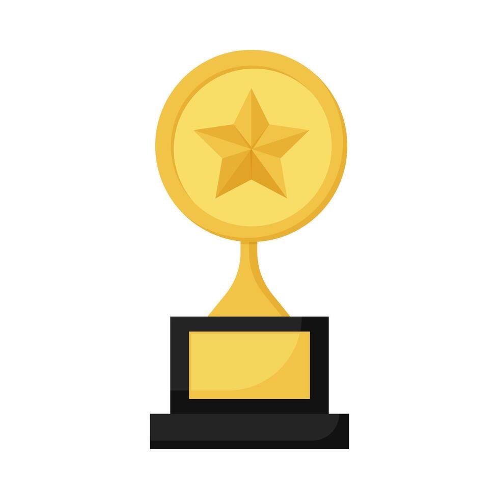 Flat illustration of victory trophy on isolated background vector