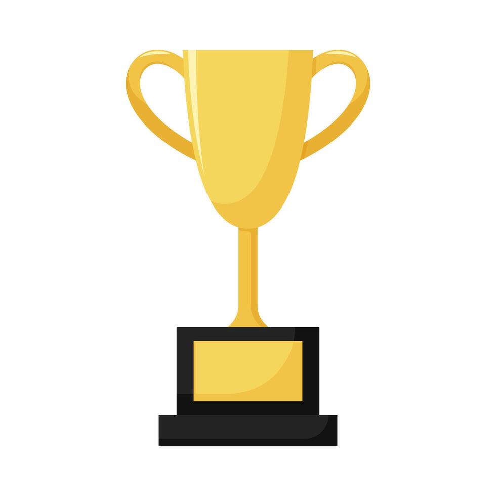 Flat illustration of victory trophy on isolated background vector