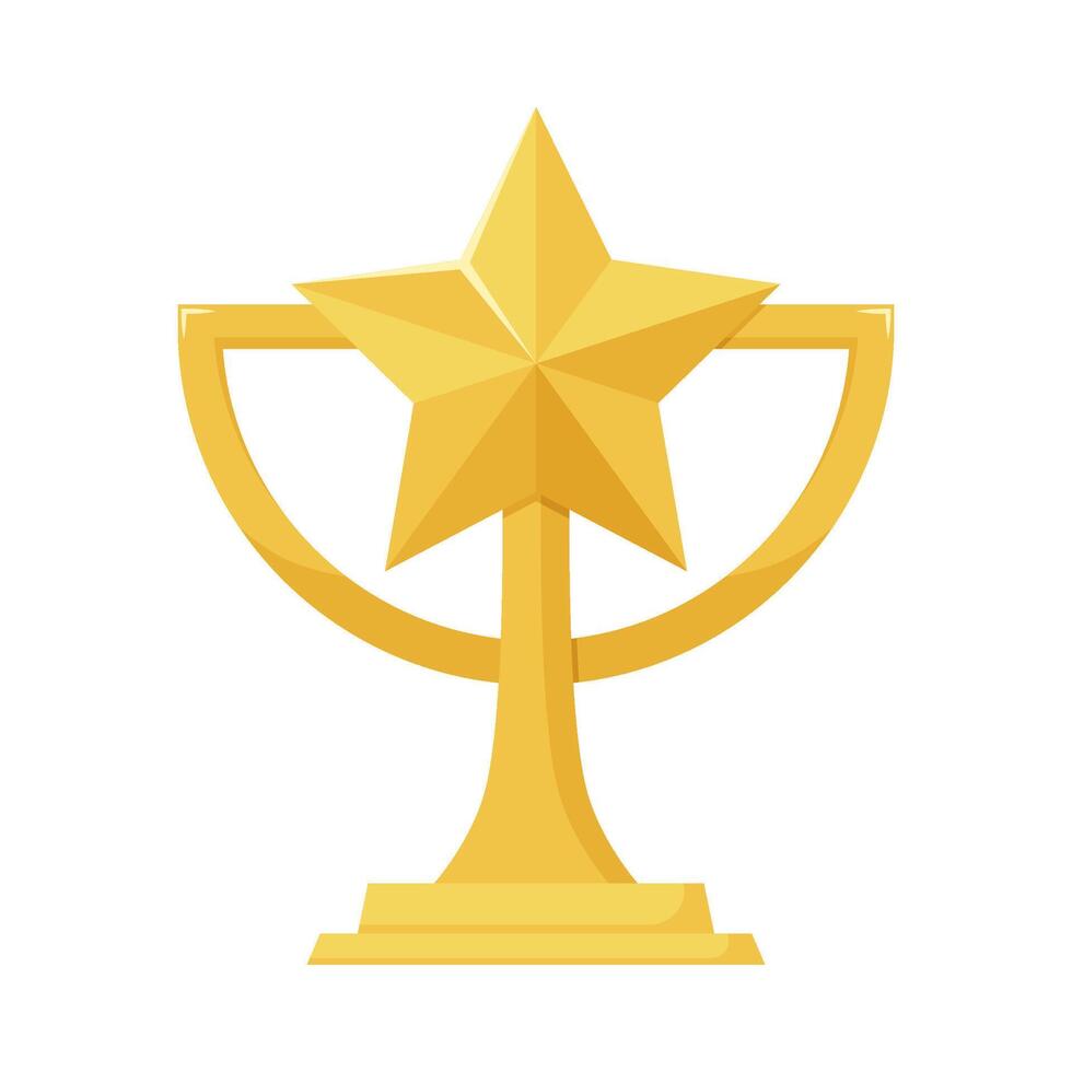 Flat illustration of victory trophy on isolated background vector