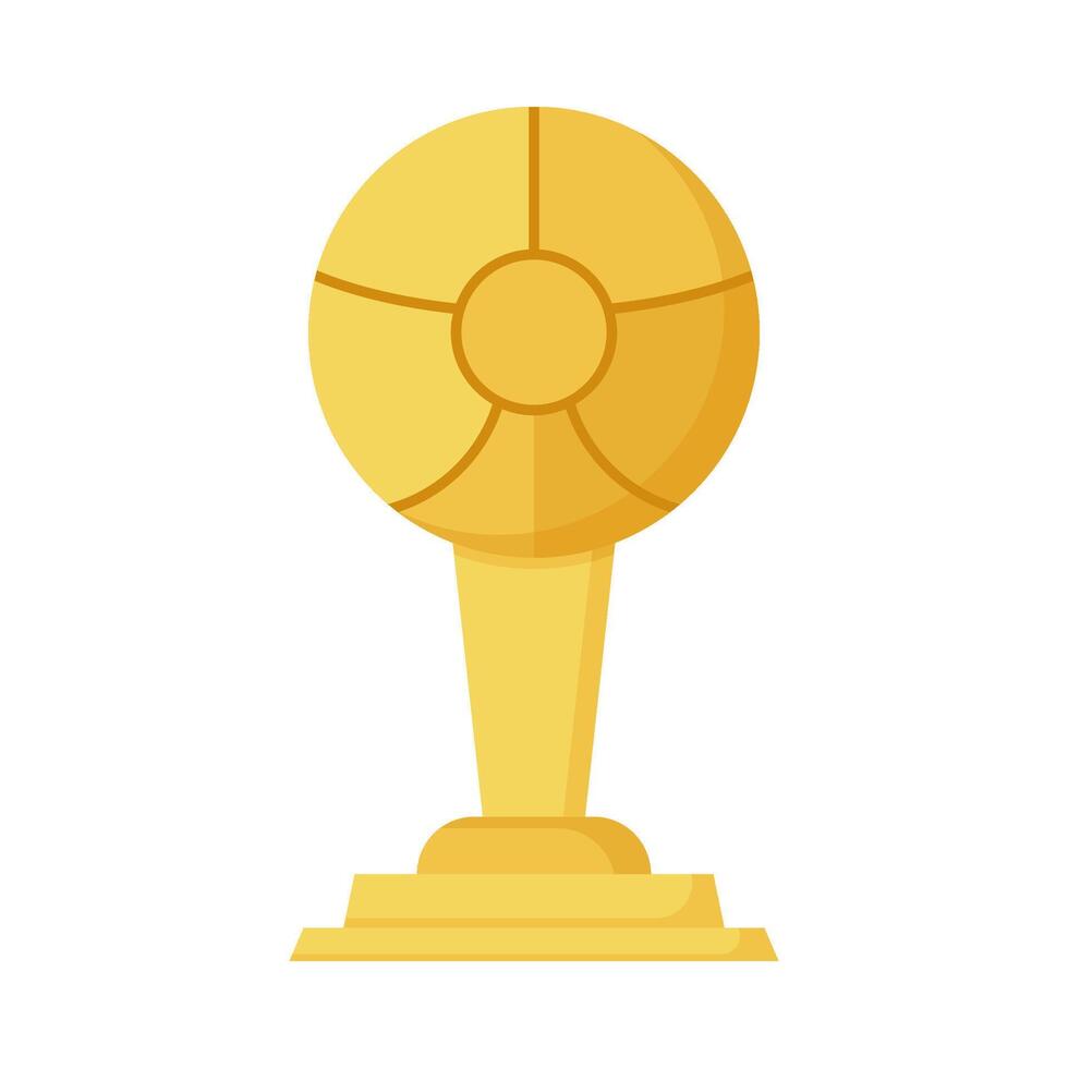 Flat illustration of victory trophy on isolated background vector