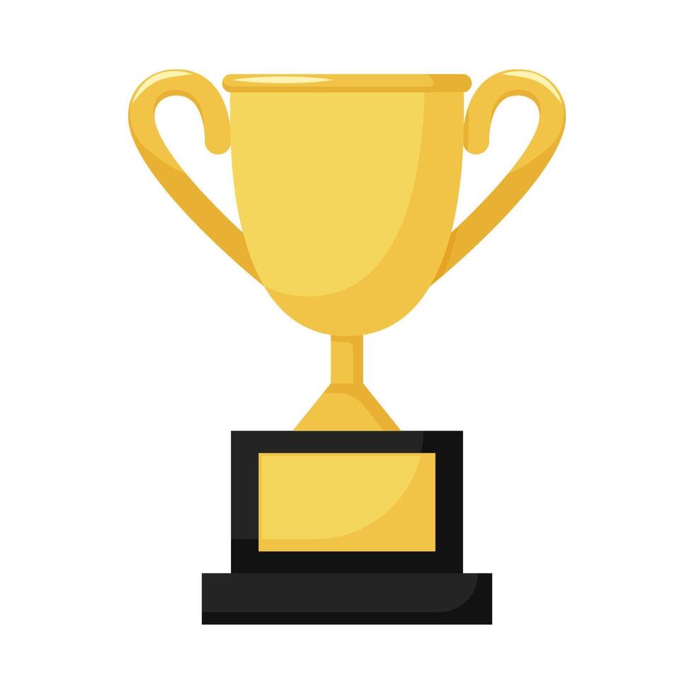 Flat illustration of victory trophy on isolated background vector