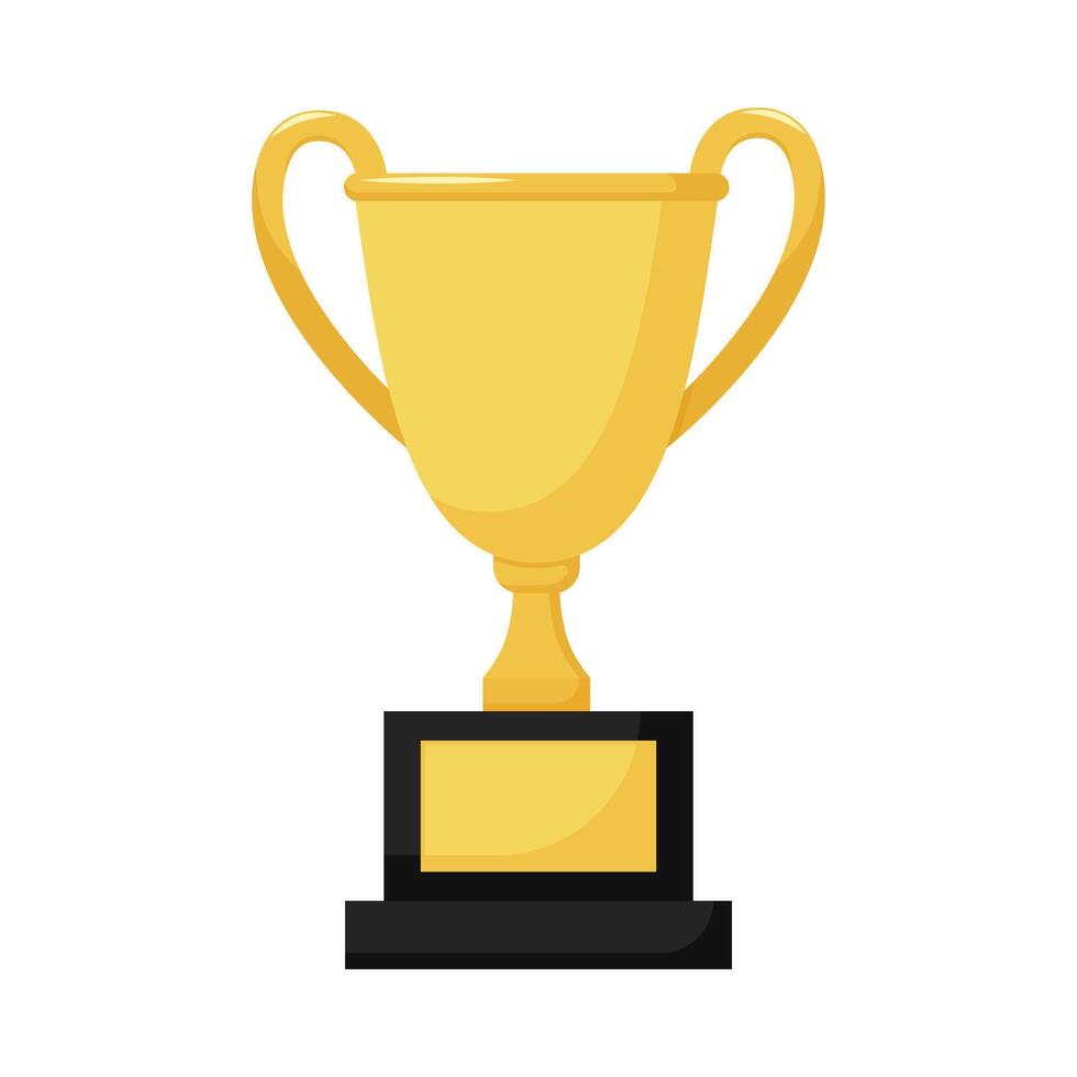 Flat illustration of victory trophy on isolated background vector