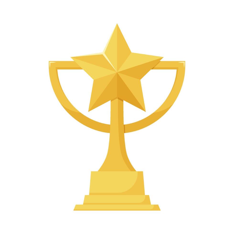 Flat illustration of victory trophy on isolated background vector