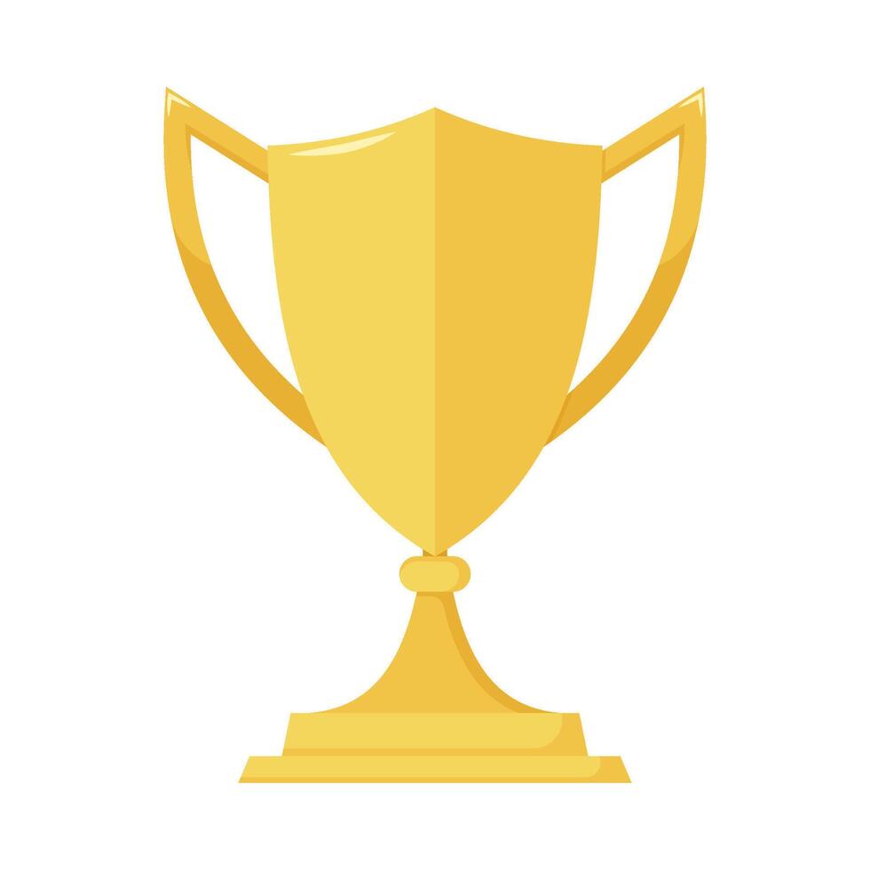 Flat illustration of victory trophy on isolated background vector