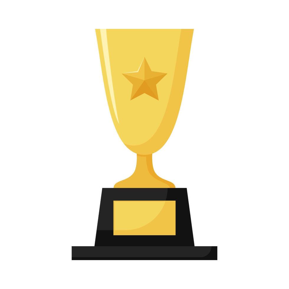 Flat illustration of victory trophy on isolated background vector