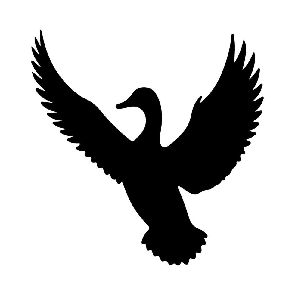 Duck silhouette illustration on isolation background vector