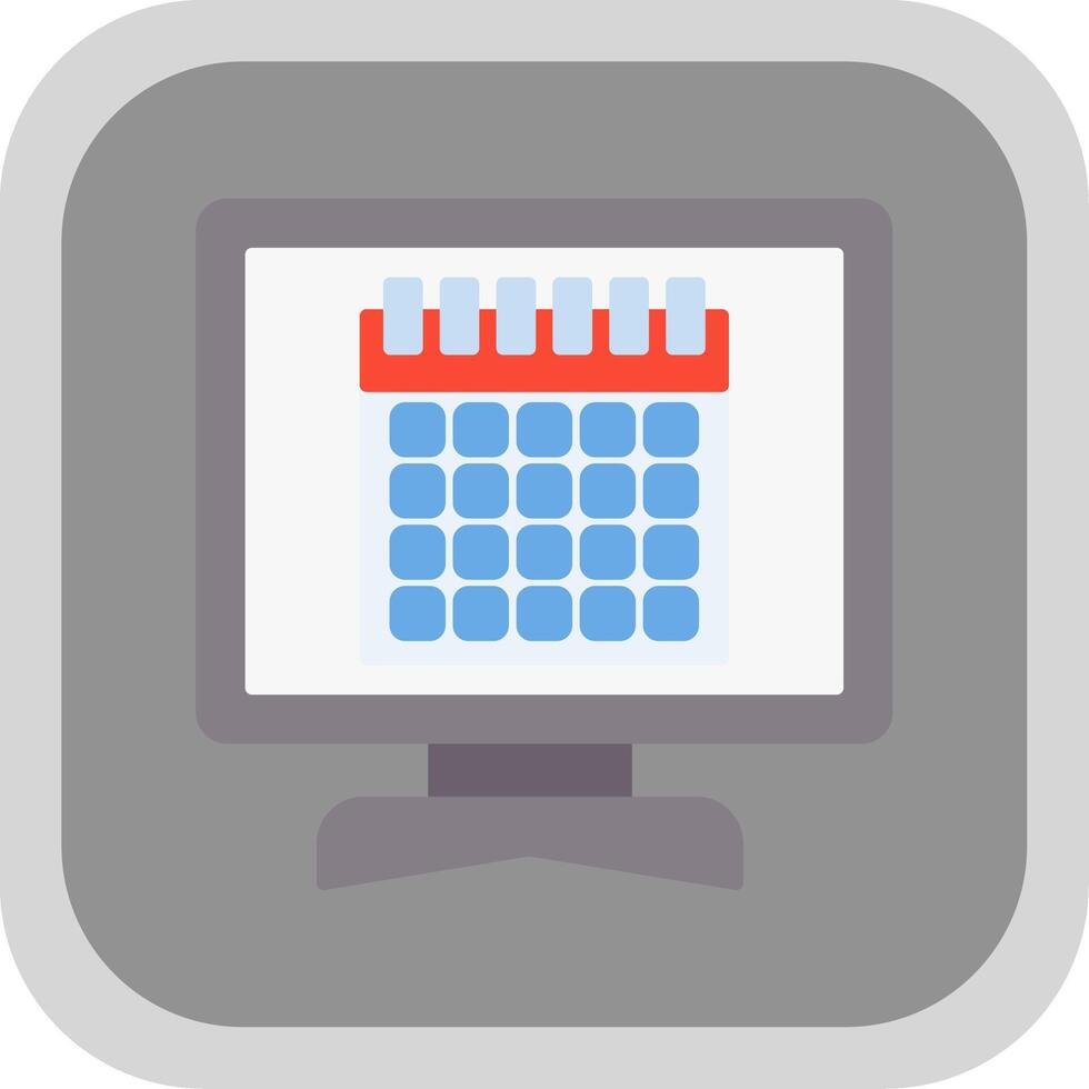 Calendar Flat Round Corner Icon vector