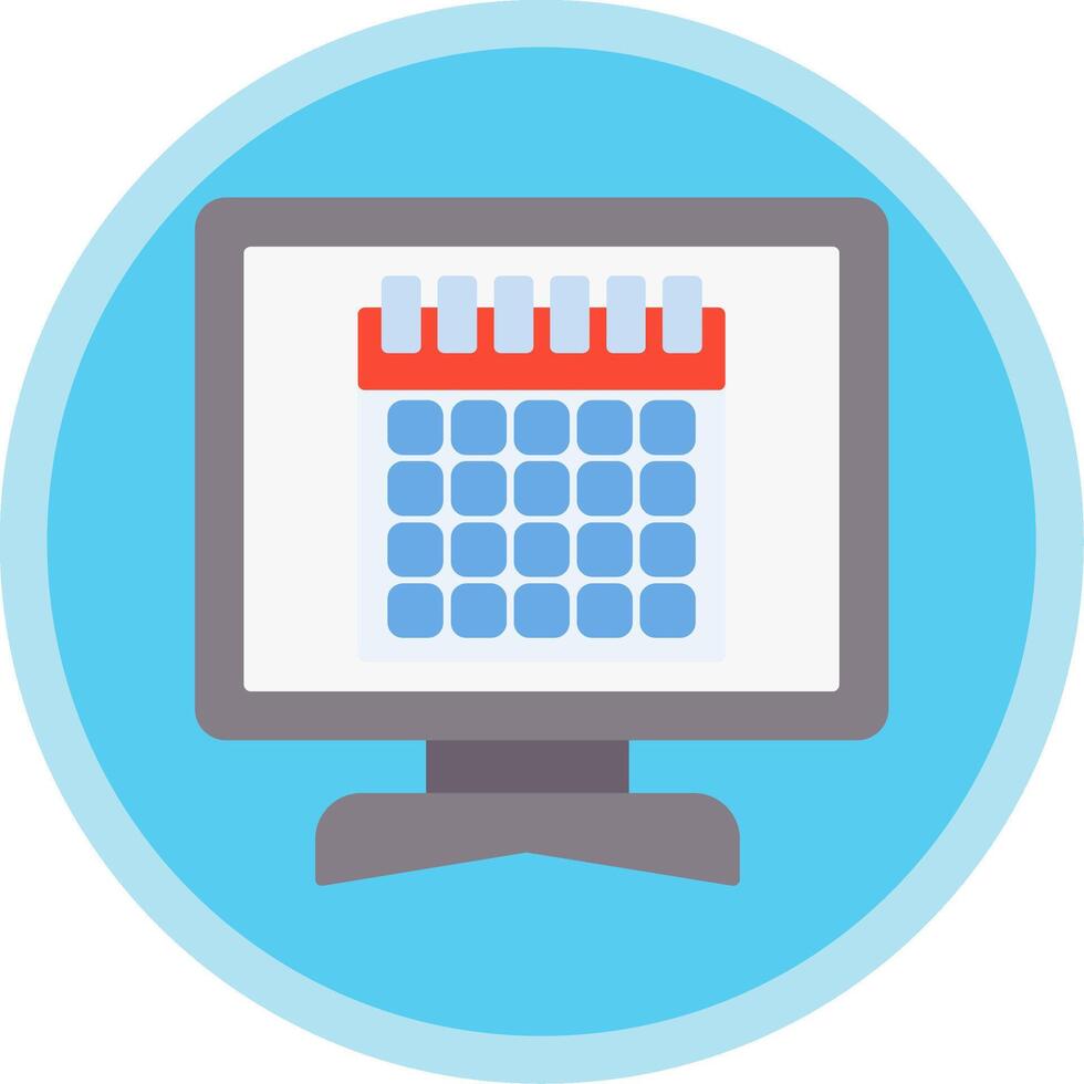 Calendar Flat Multi Circle Icon vector