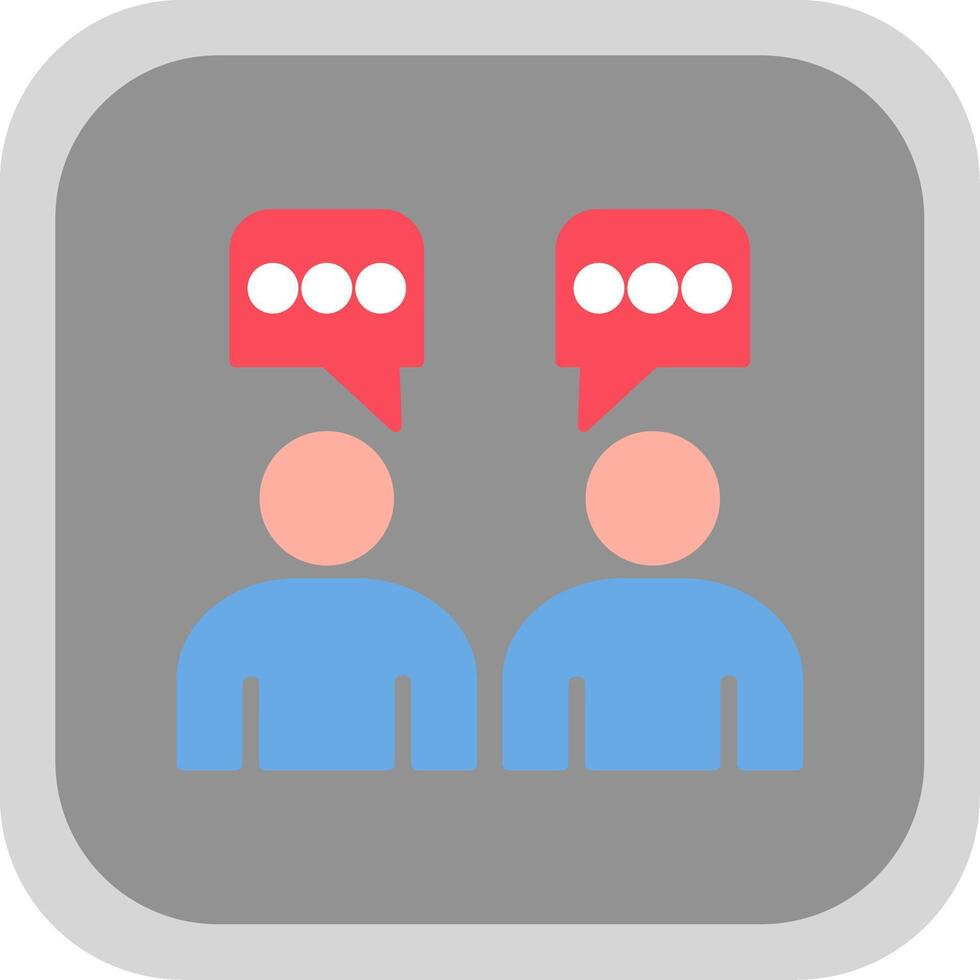 Talking Flat Round Corner Icon vector