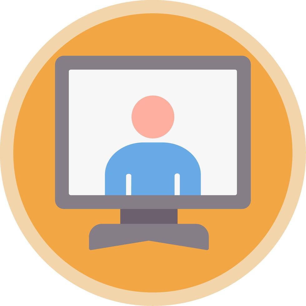 Online Meeting Flat Multi Circle Icon vector