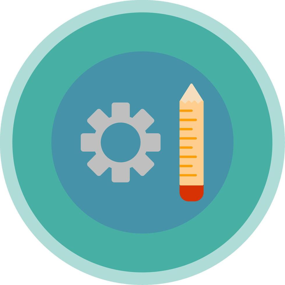 Tools Flat Multi Circle Icon vector
