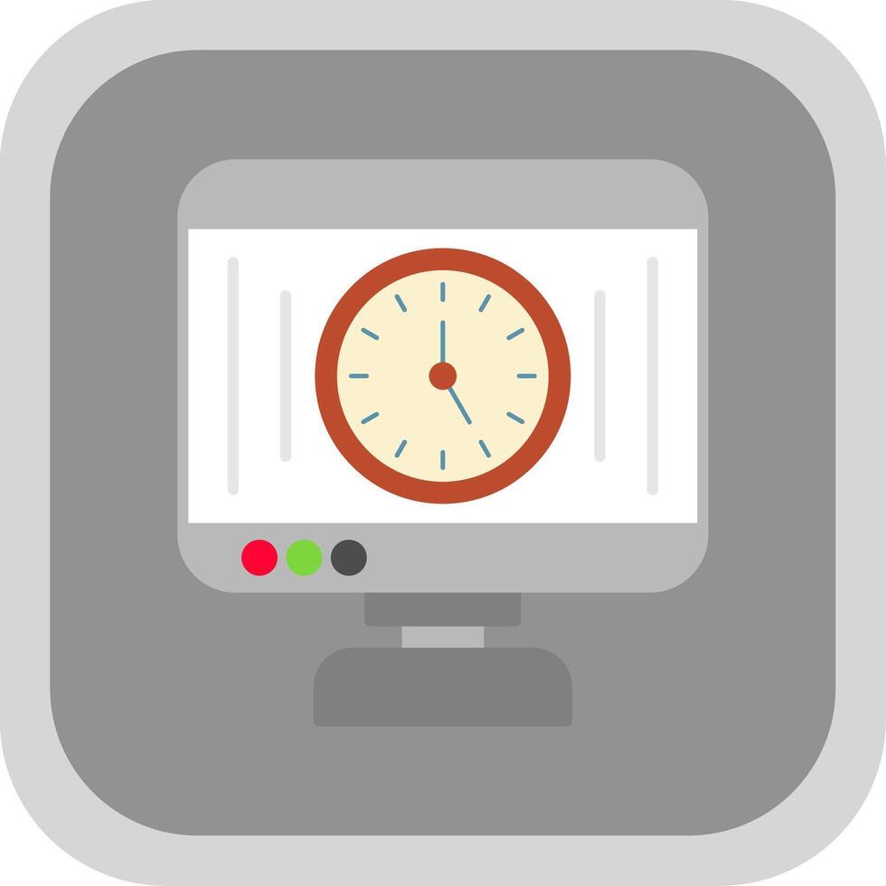 Time Management Flat Round Corner Icon vector