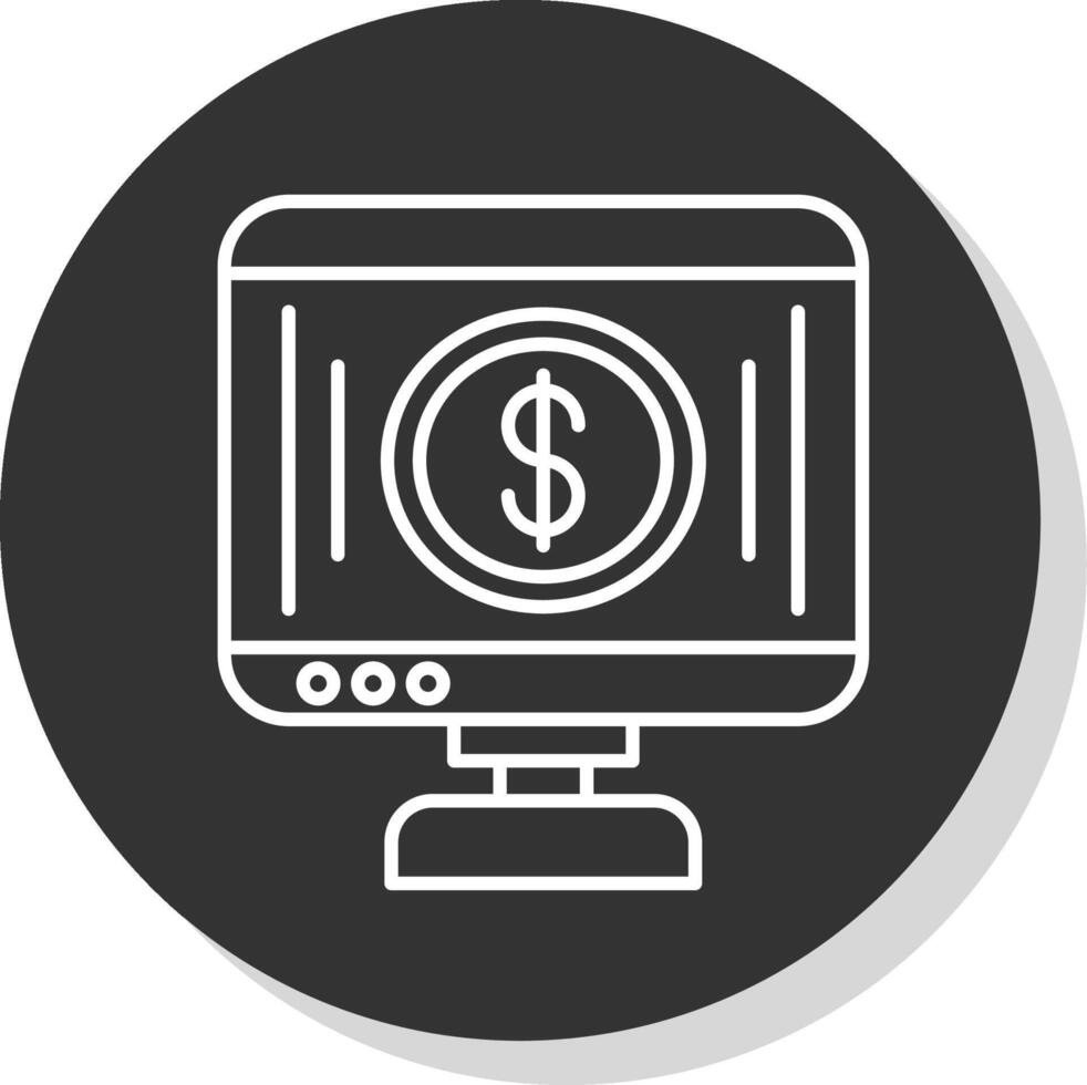 Budget Line Grey Circle Icon vector