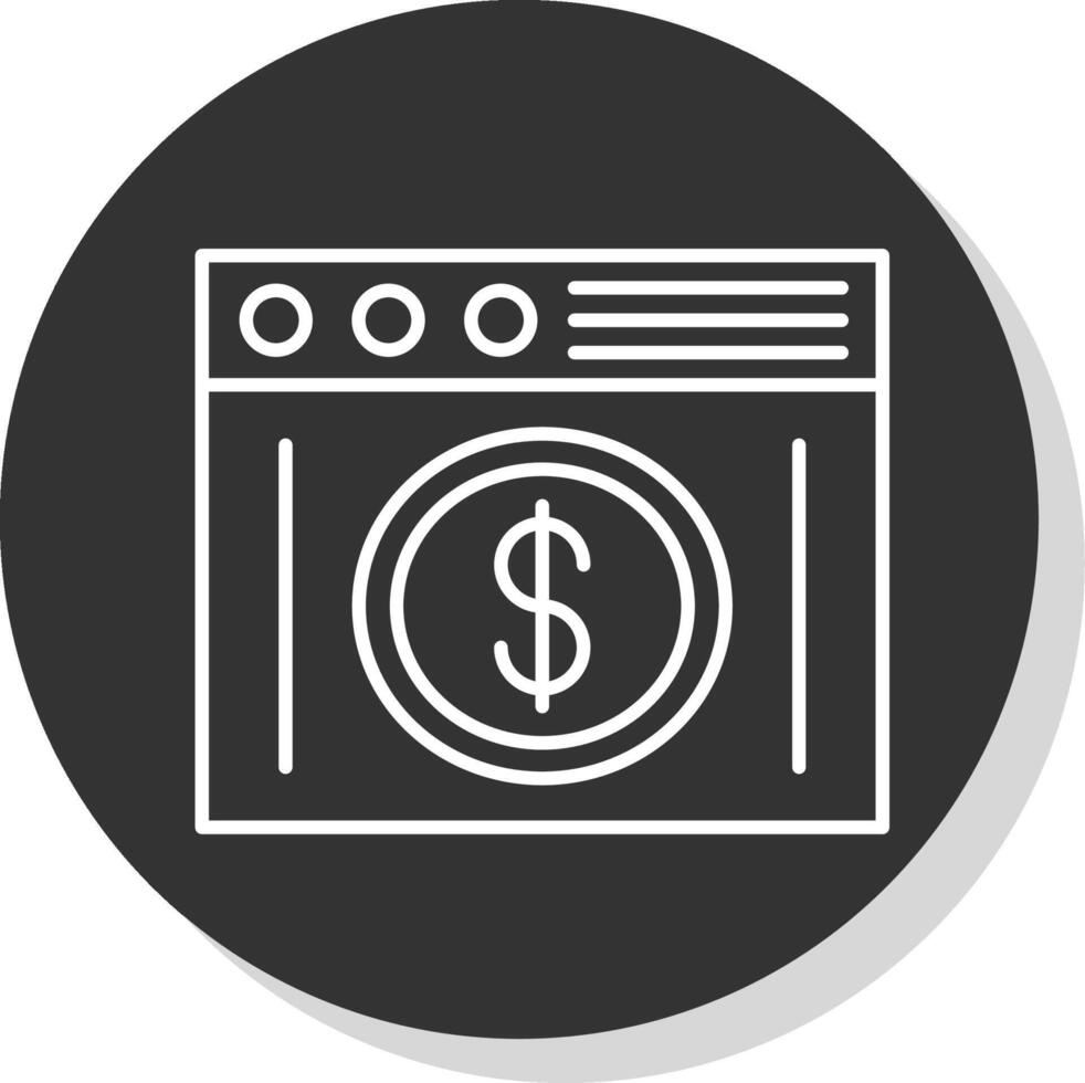 Budget Line Grey Circle Icon vector