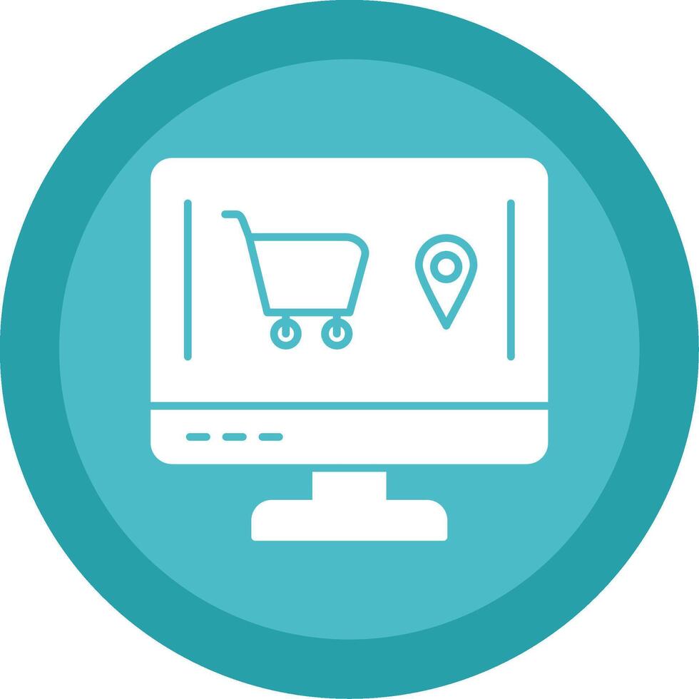Online Order Glyph Multi Circle Icon vector
