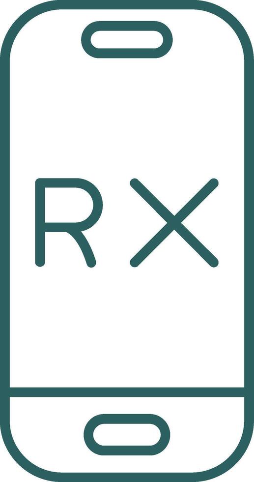 Rx Line Gradient Round Corner Icon vector