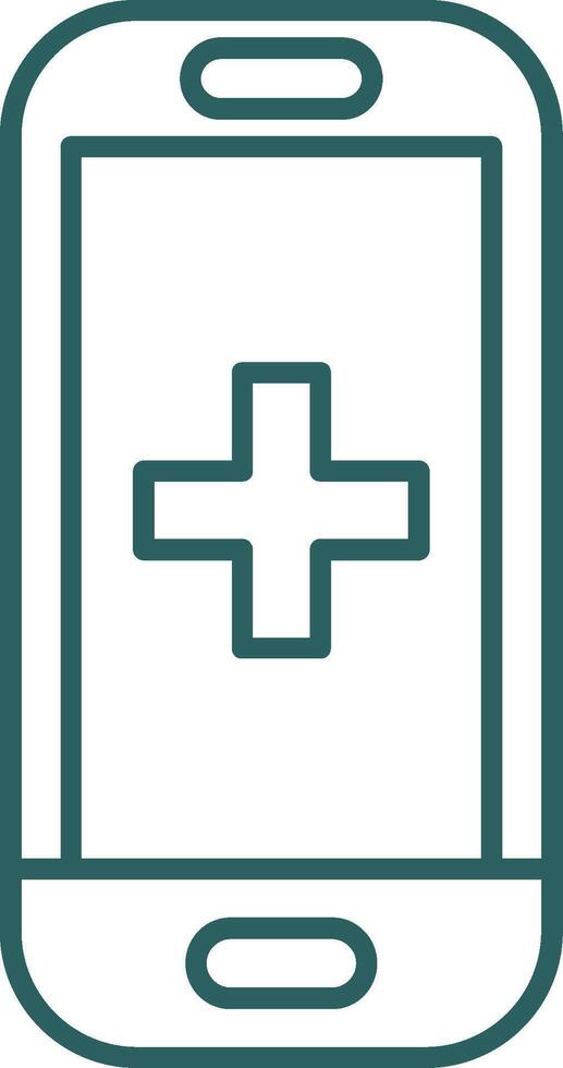 Health Line Gradient Round Corner Icon vector