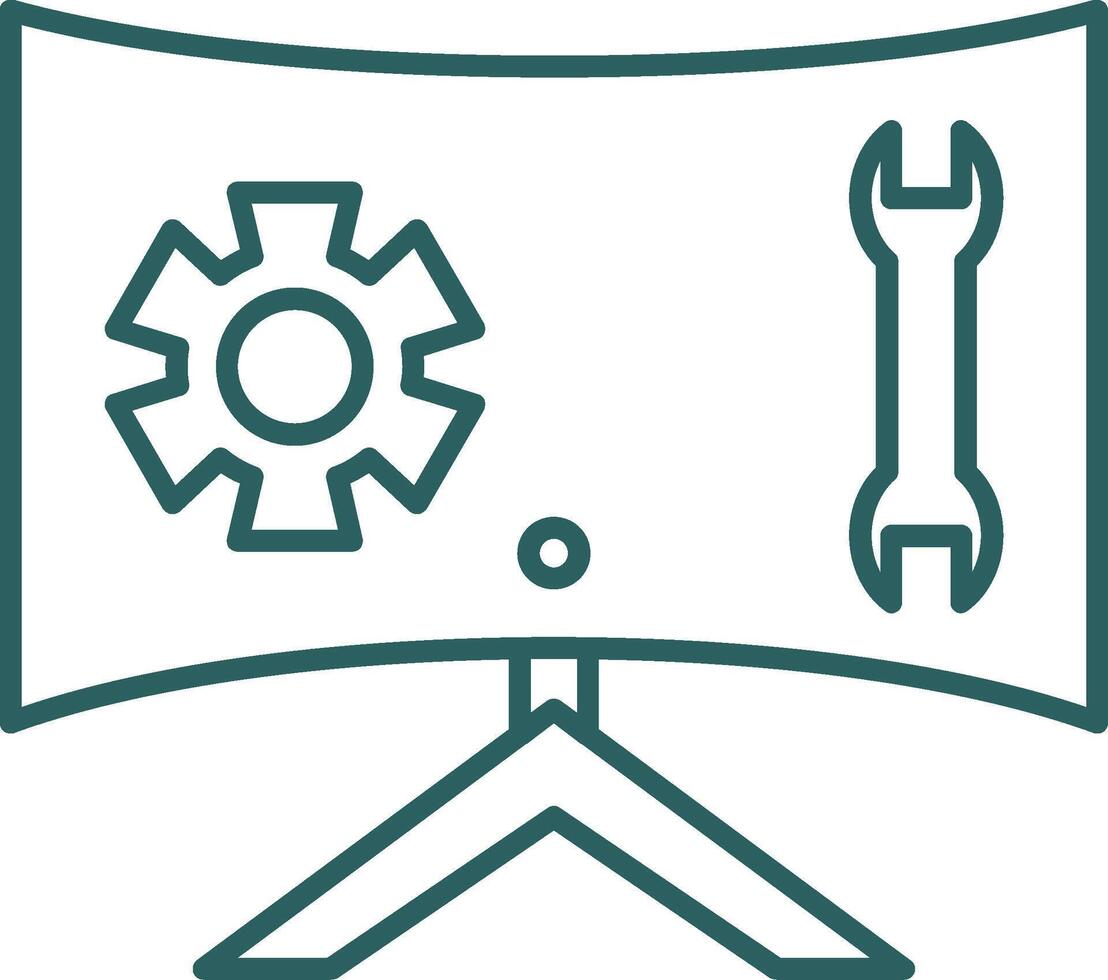 Technical Support Line Gradient Round Corner Icon vector