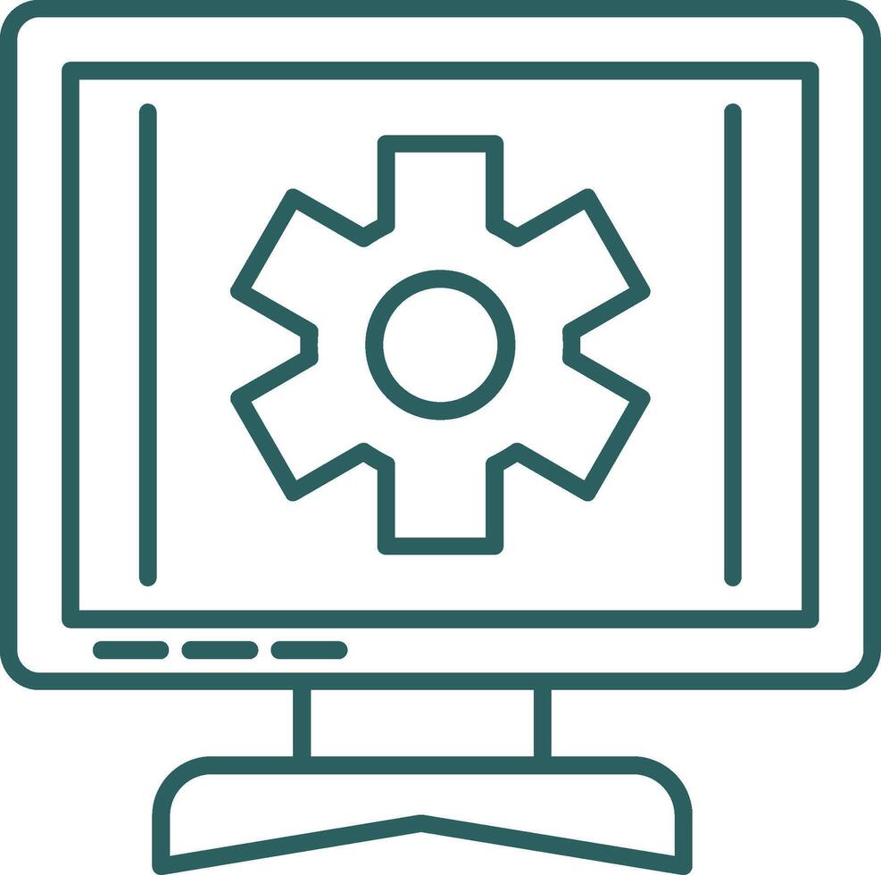Setting Line Gradient Round Corner Icon vector