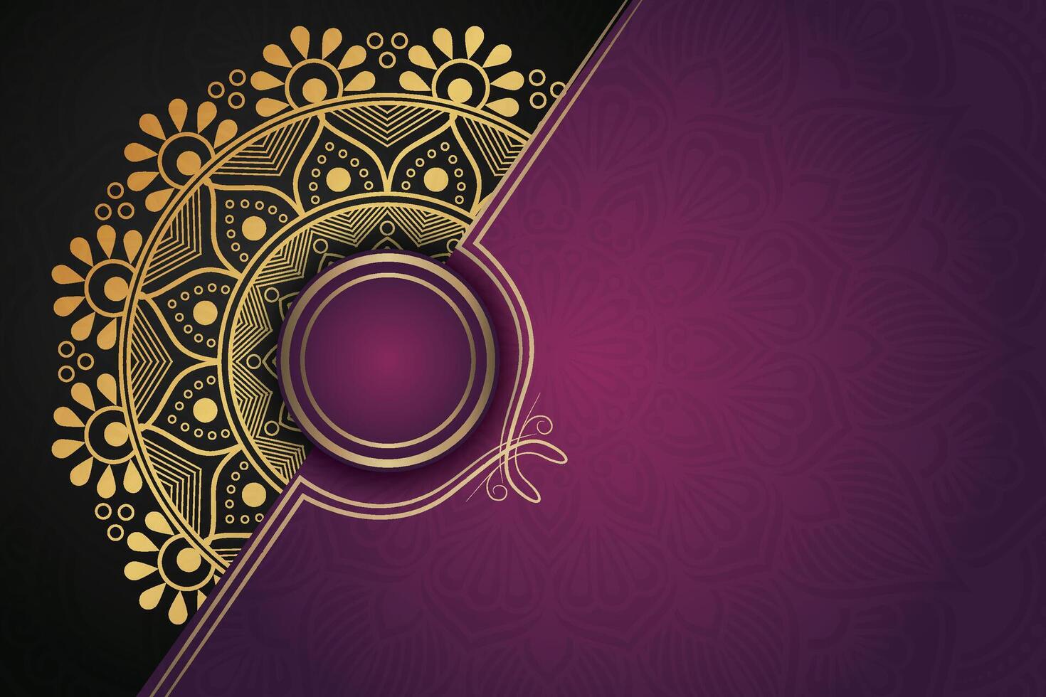 Luxurious mandala background and banner design, suitable for design templates for greeting cards vector